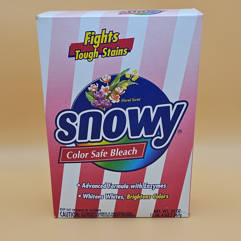 Vintage Snowy Color‎ Safe All Fabric Bleach Unopened Powder 20oz NOS NIB 2000